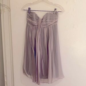 Grey Strapless Chiffon Express Dress